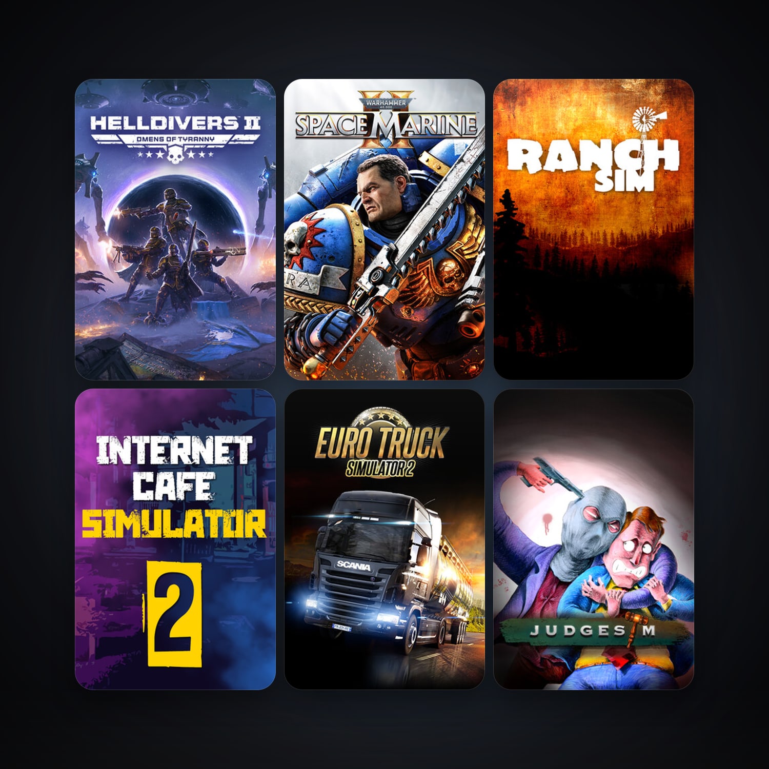 Euro Truck Simulator 2 + HELLDIVERS 2, 11 games, Steam 11, clean — HabibiAccounts