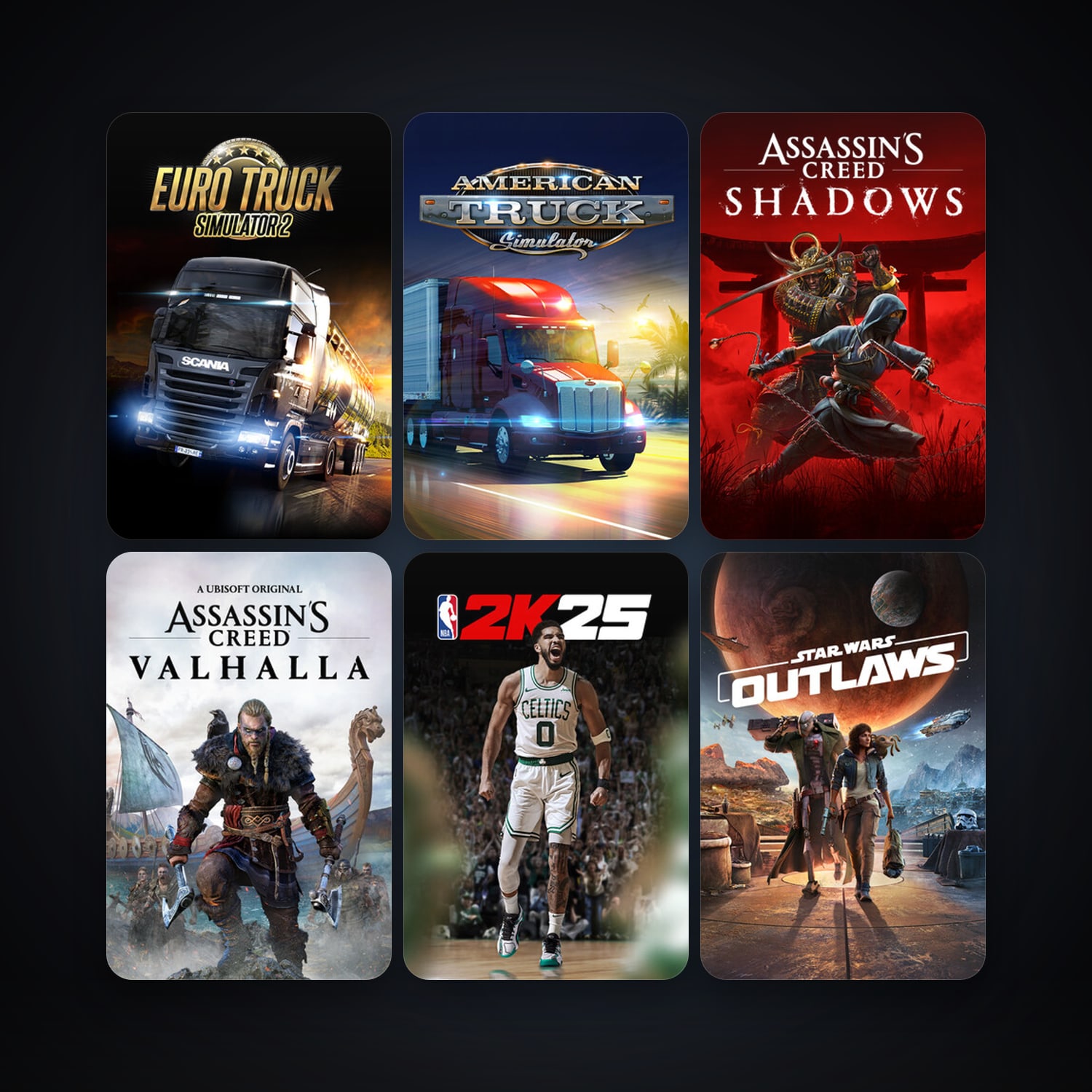 Euro Truck Simulator 2 + American Truck Simulator, 55 games, clean — HabibiAccounts