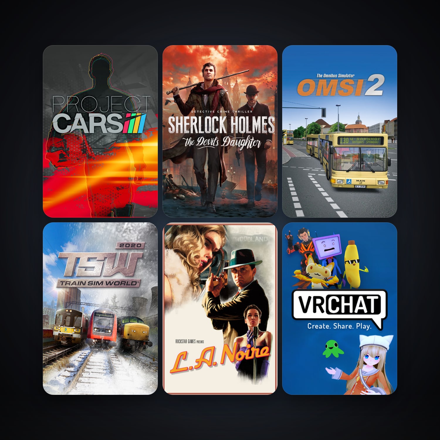 L.A. Noire + Project CARS, 45 games, Steam 10, clean — HabibiAccounts