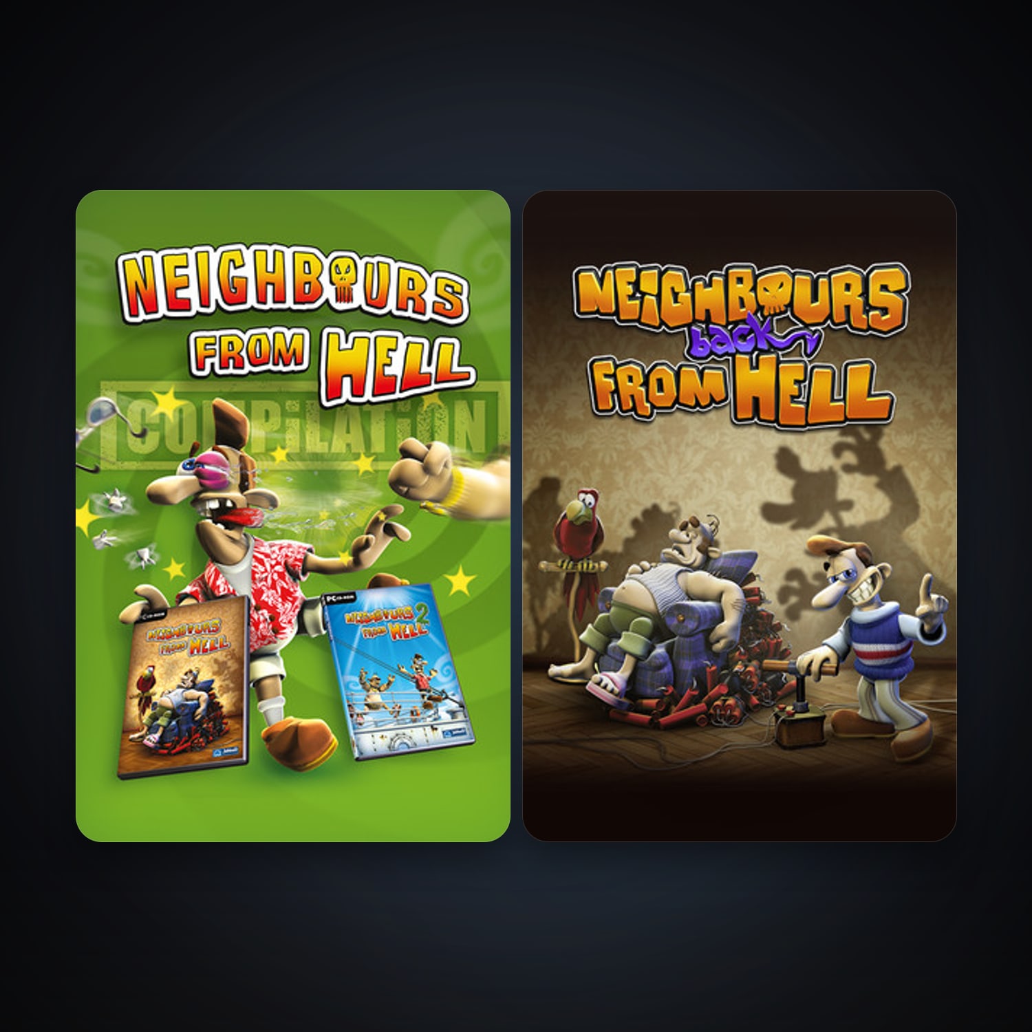 Neighbours from Hell Compilation + Neighbours back From Hell, 4 games, clean — HabibiAccounts