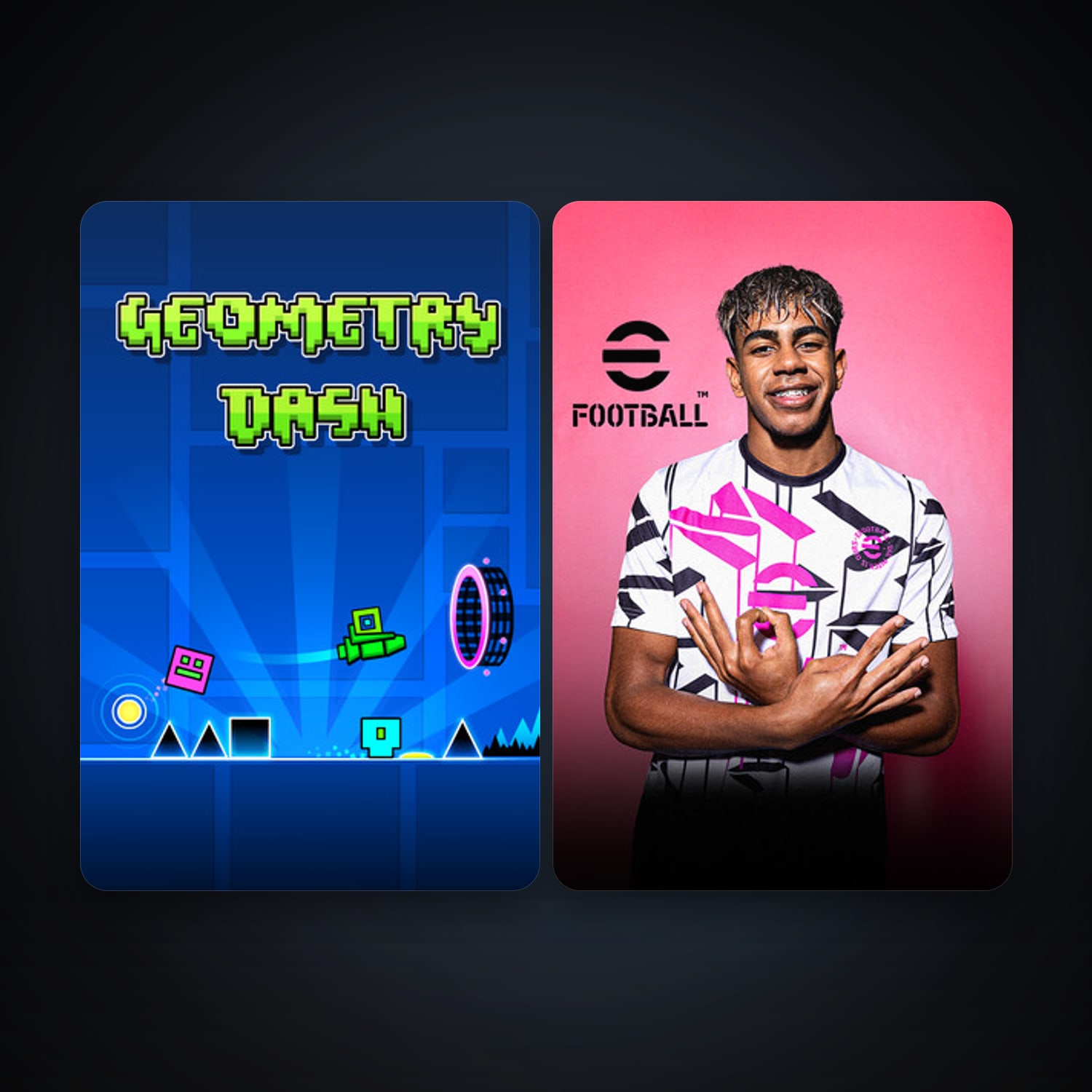 Geometry Dash + eFootball 2024, 2 games, clean — HabibiAccounts