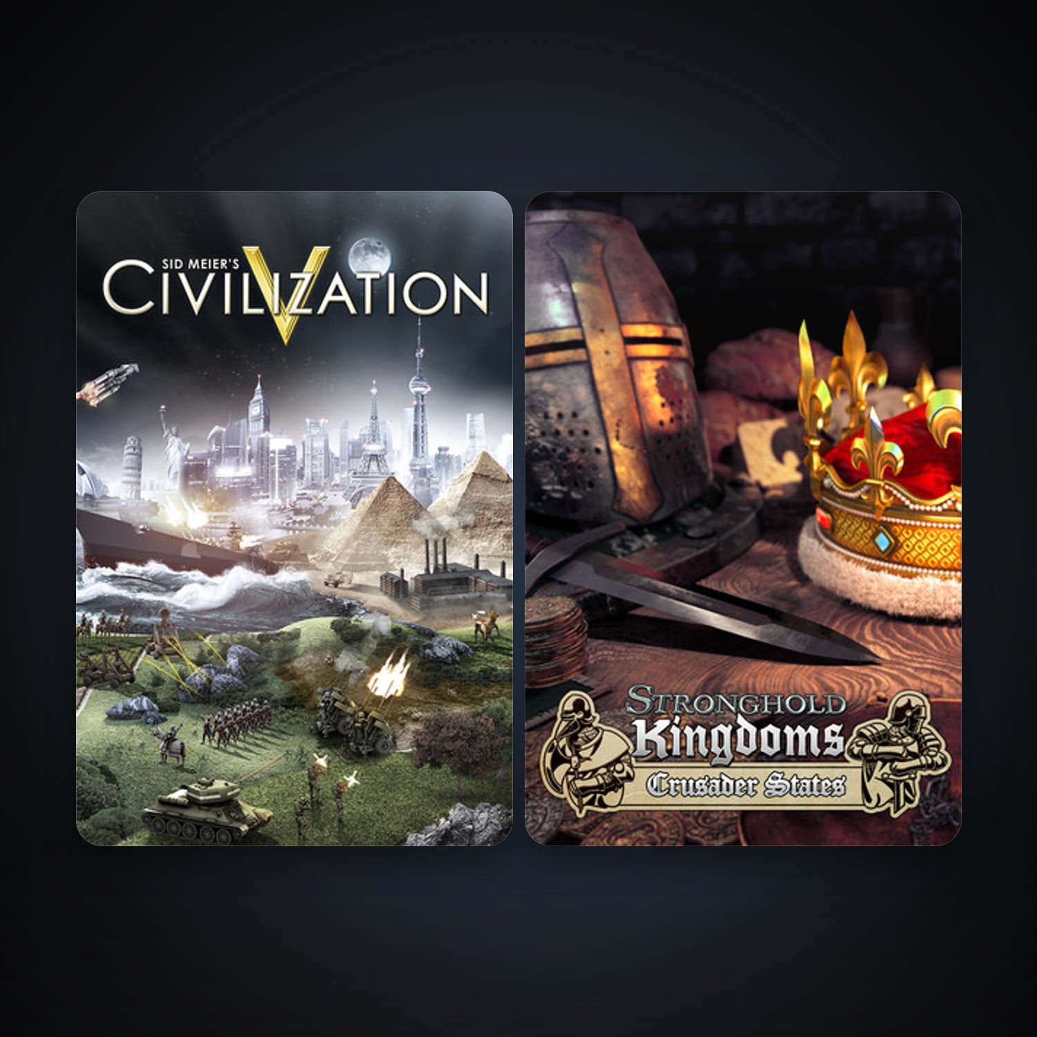 Sid Meier's Civilization V + Stronghold Kingdoms, 5 games, clean — HabibiAccounts