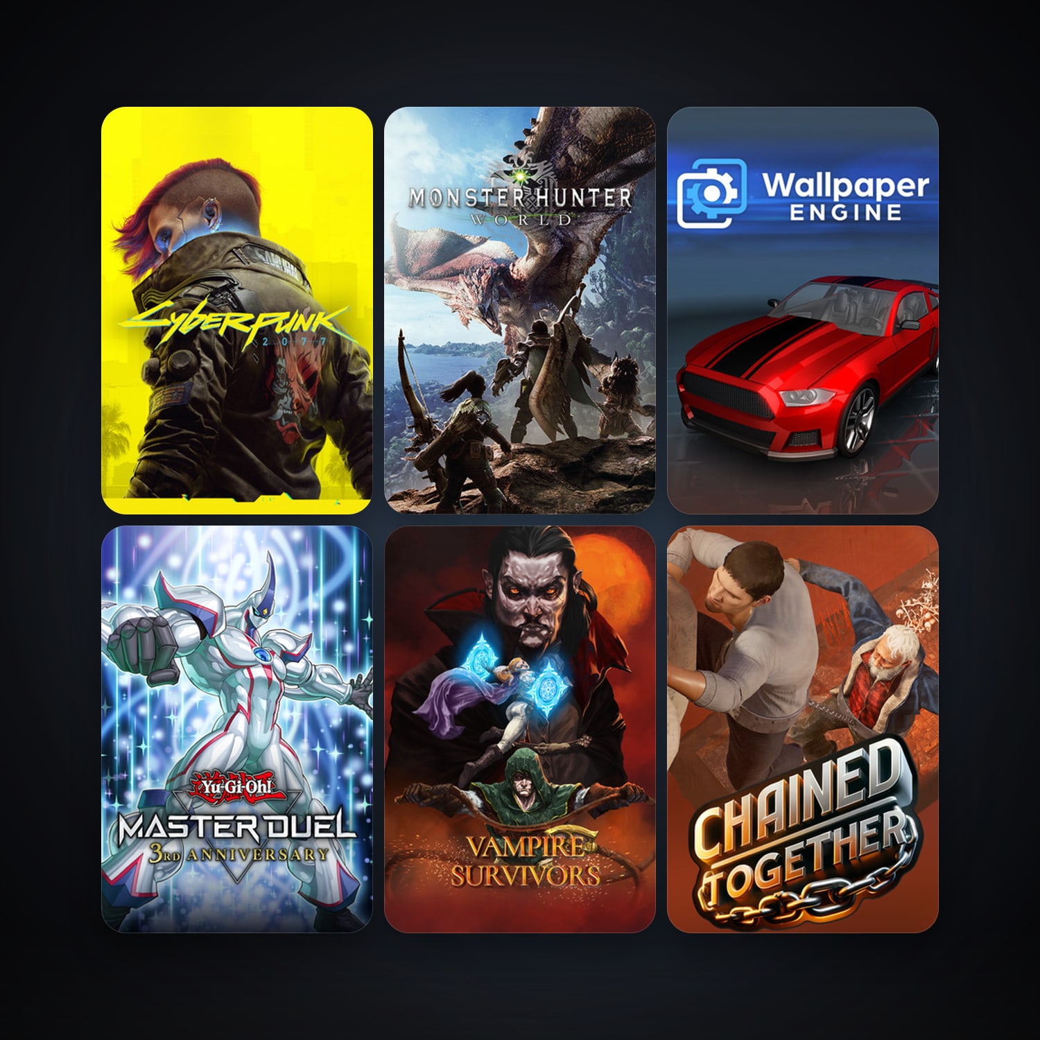 Wallpaper Engine + MONSTER HUNTER: WORLD, 48 games, clean — HabibiAccounts