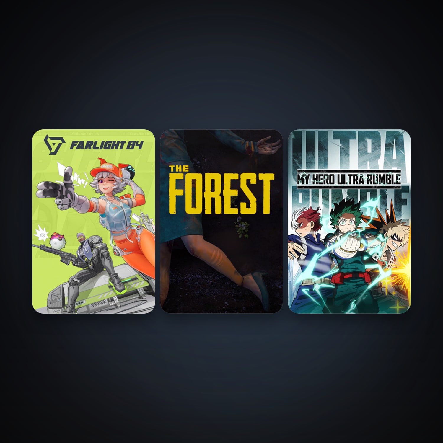 The Forest + MY HERO ULTRA RUMBLE, 7 games, clean — HabibiAccounts