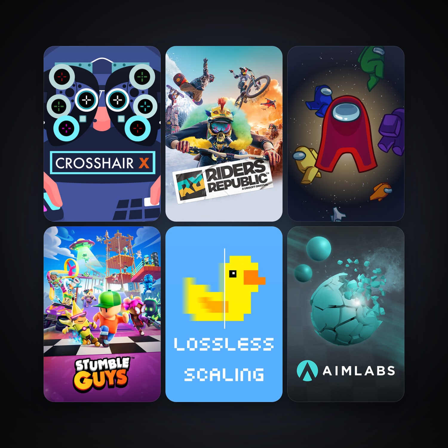 Aimlabs + Among Us, 11 games, clean — HabibiAccounts