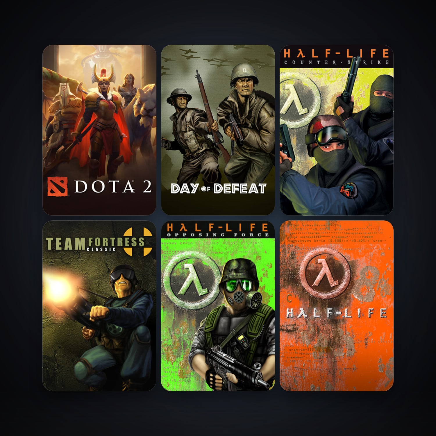 Counter-Strike + Team Fortress Classic, 10 games, Steam 10, clean — HabibiAccounts