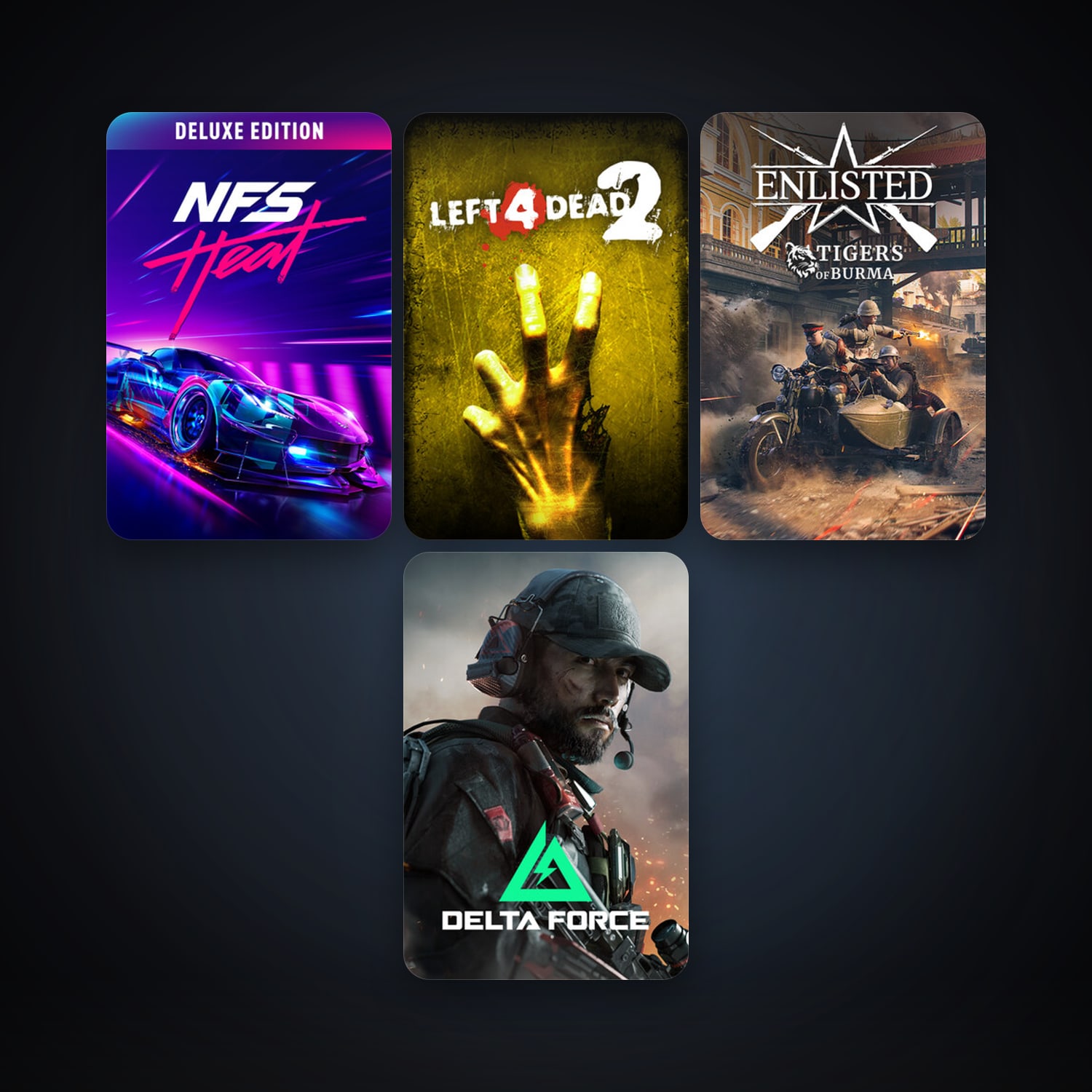 Left 4 Dead 2 + Need for Speed Heat, 8 games, clean — HabibiAccounts
