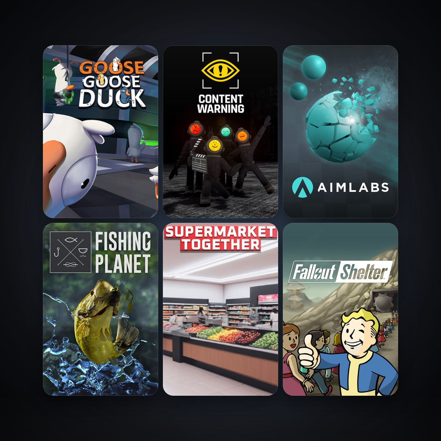Fishing Planet + Fallout Shelter, 12 games, clean — HabibiAccounts