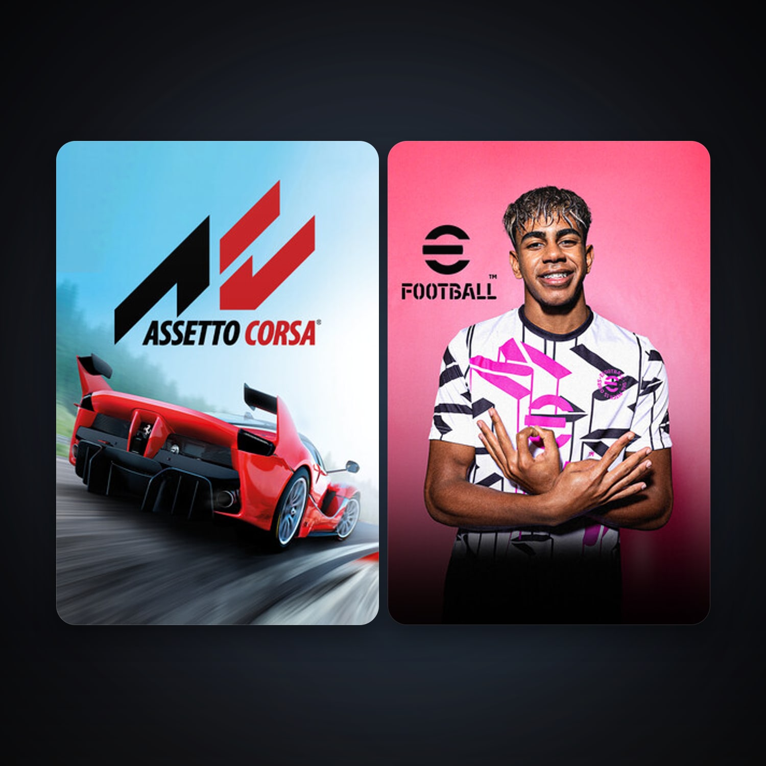 Assetto Corsa + eFootball 2024, 3 games, clean — HabibiAccounts