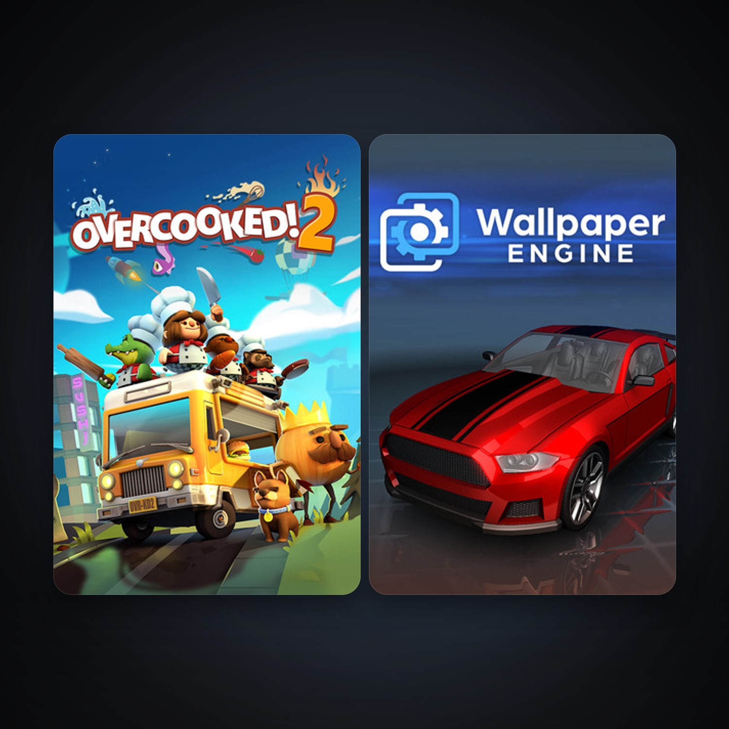 Wallpaper Engine + Overcooked! 2, 3 games, clean — HabibiAccounts