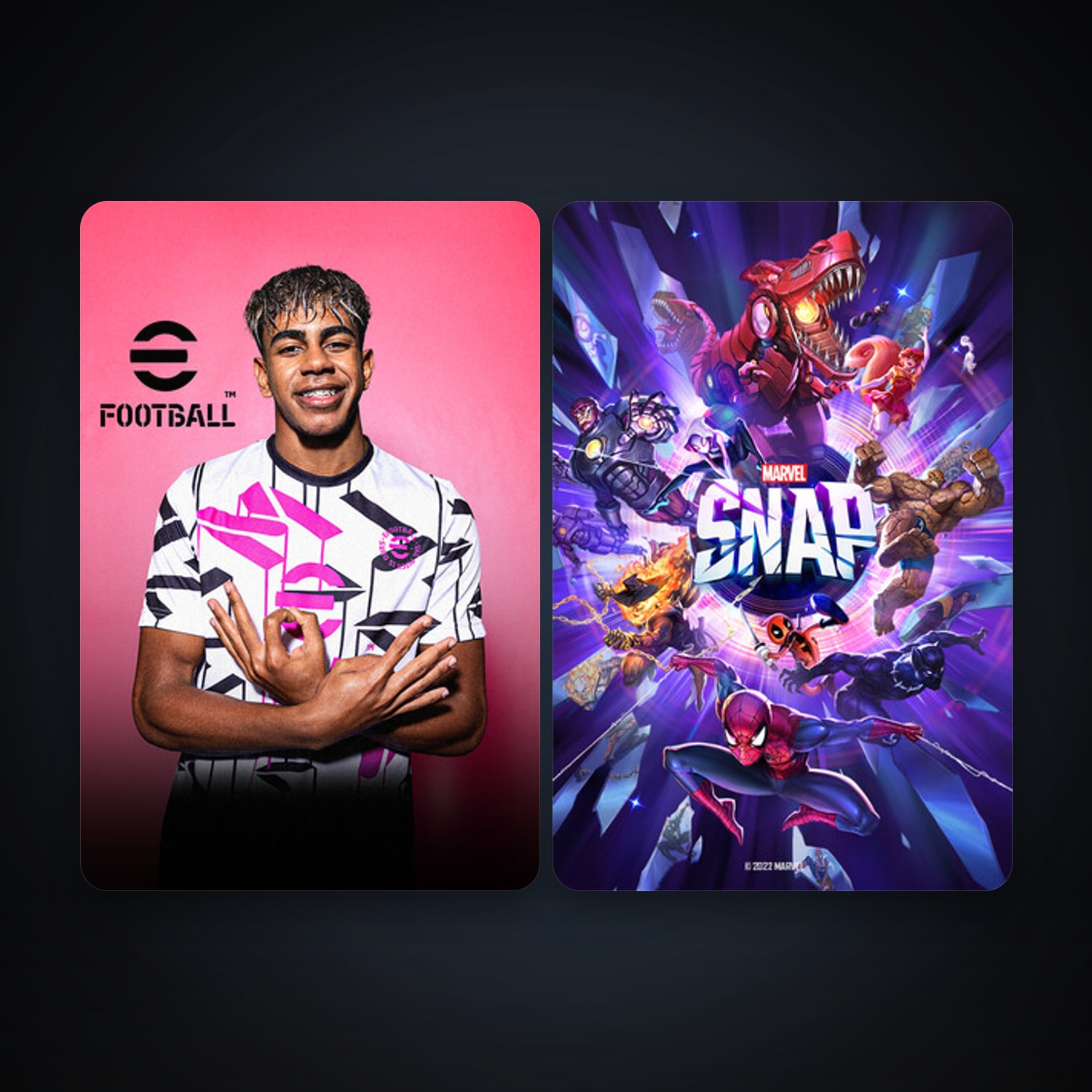 eFootball 2024 + MARVEL SNAP, 2 games, clean — HabibiAccounts