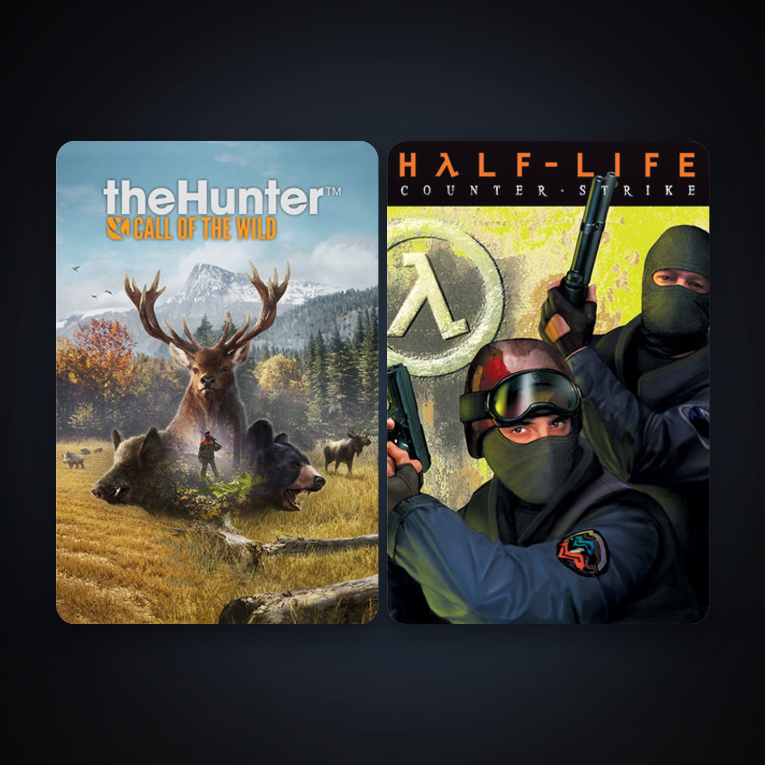 Counter-Strike + theHunter: Call of the Wild, 4 games, clean — HabibiAccounts