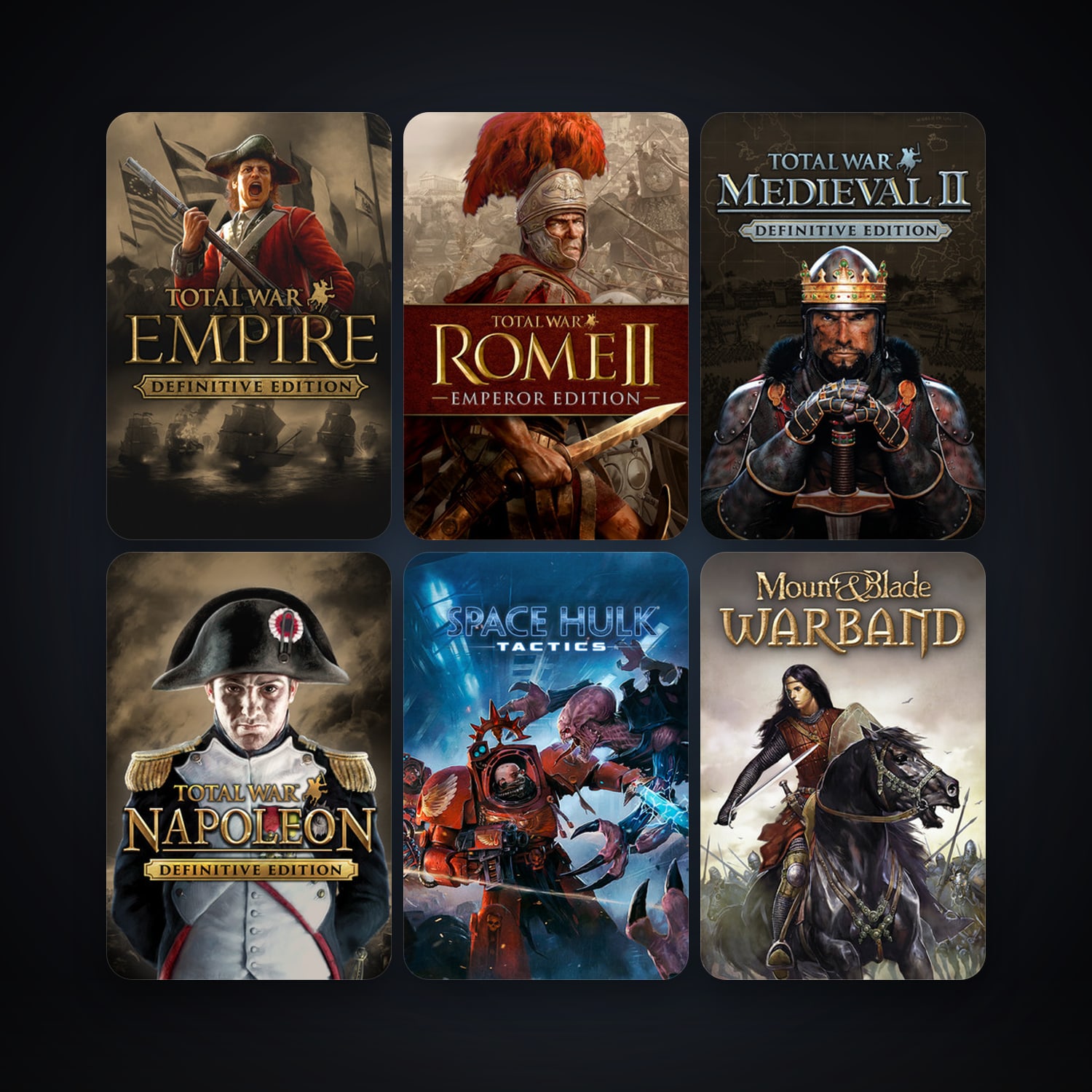 Medieval II: Total War + Empire: Total War, 18 games, Steam 10, clean — HabibiAccounts