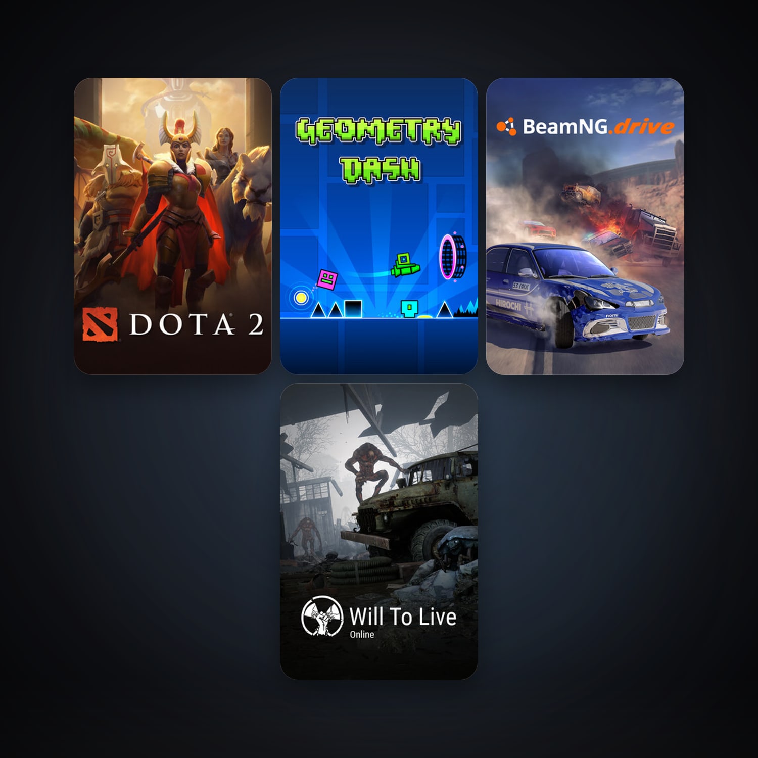 Dota 2 + BeamNG.drive, 8 games, clean — HabibiAccounts