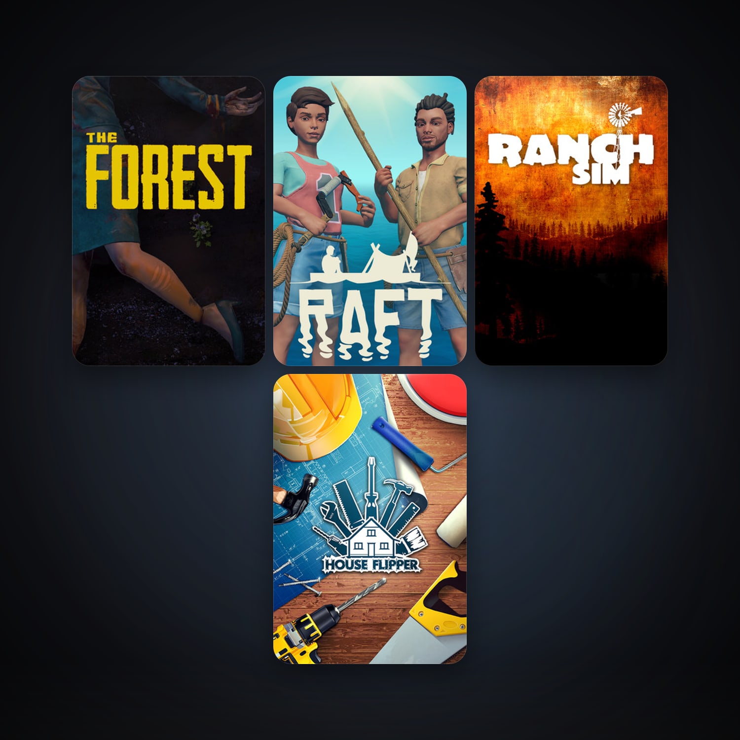 The Forest + House Flipper, 5 games, clean — HabibiAccounts