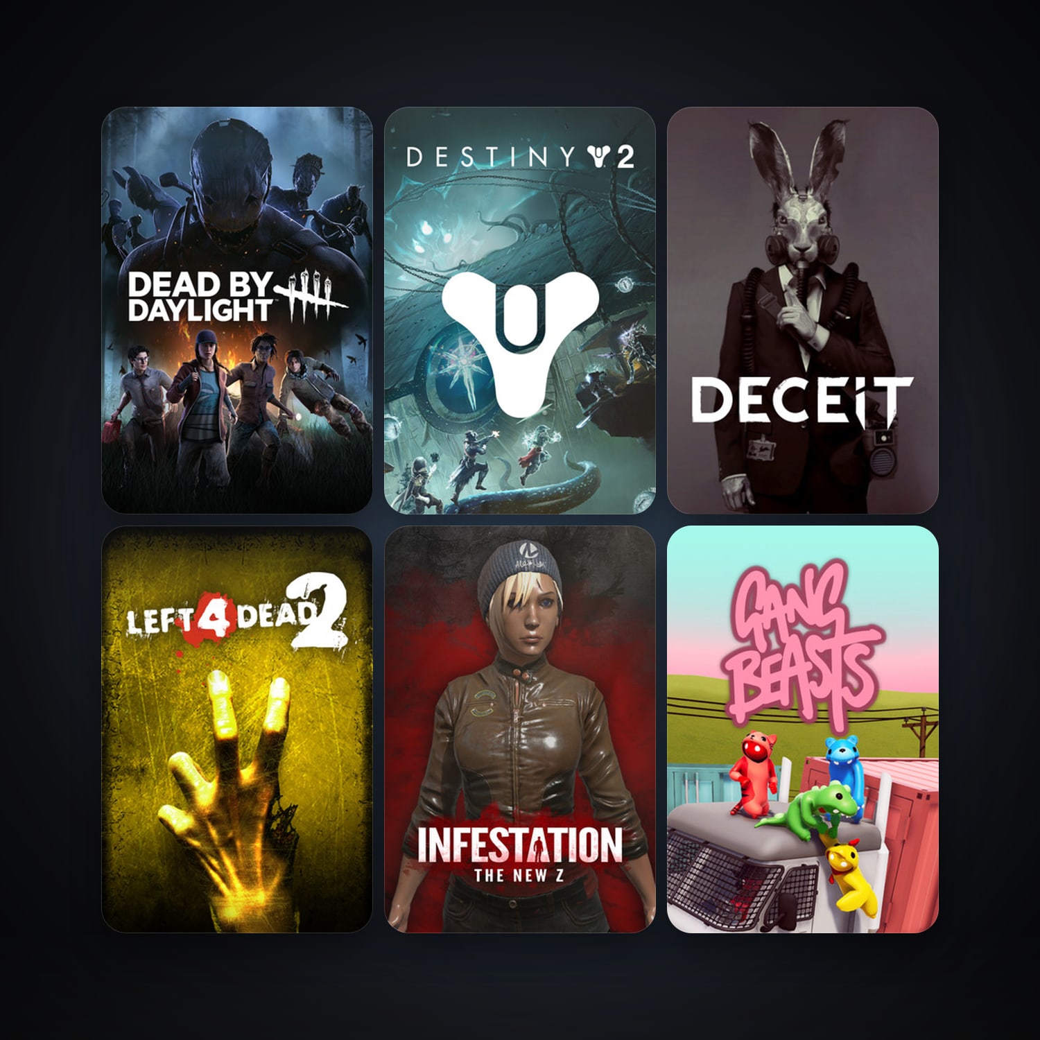 Left 4 Dead 2 + Gang Beasts, 12 games, clean — HabibiAccounts