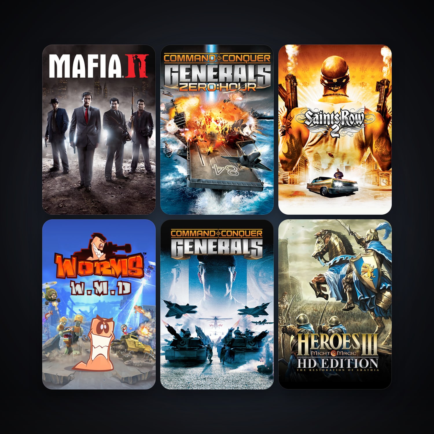Saints Row 2 + Command & Conquer: Red Alert 3, 18 games, clean — HabibiAccounts