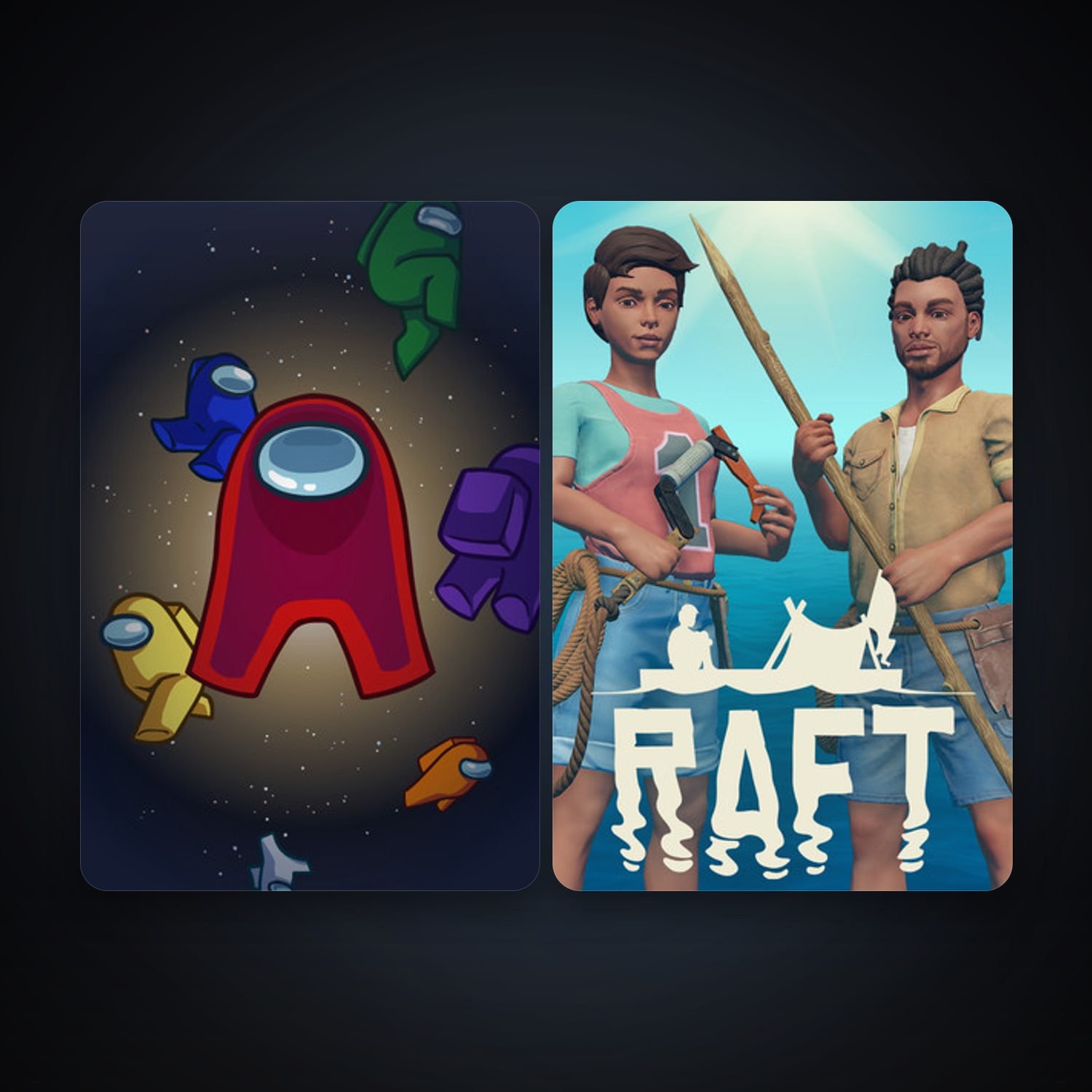 Raft + Among Us, 5 games, clean — HabibiAccounts