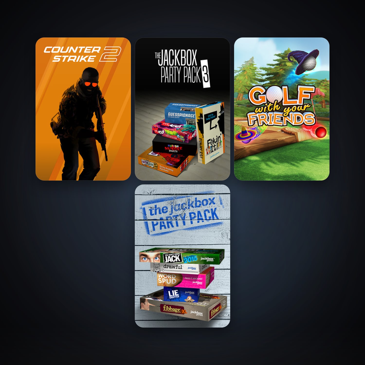 CS2 Prime + The Jackbox Party Pack, 4 games, clean — HabibiAccounts