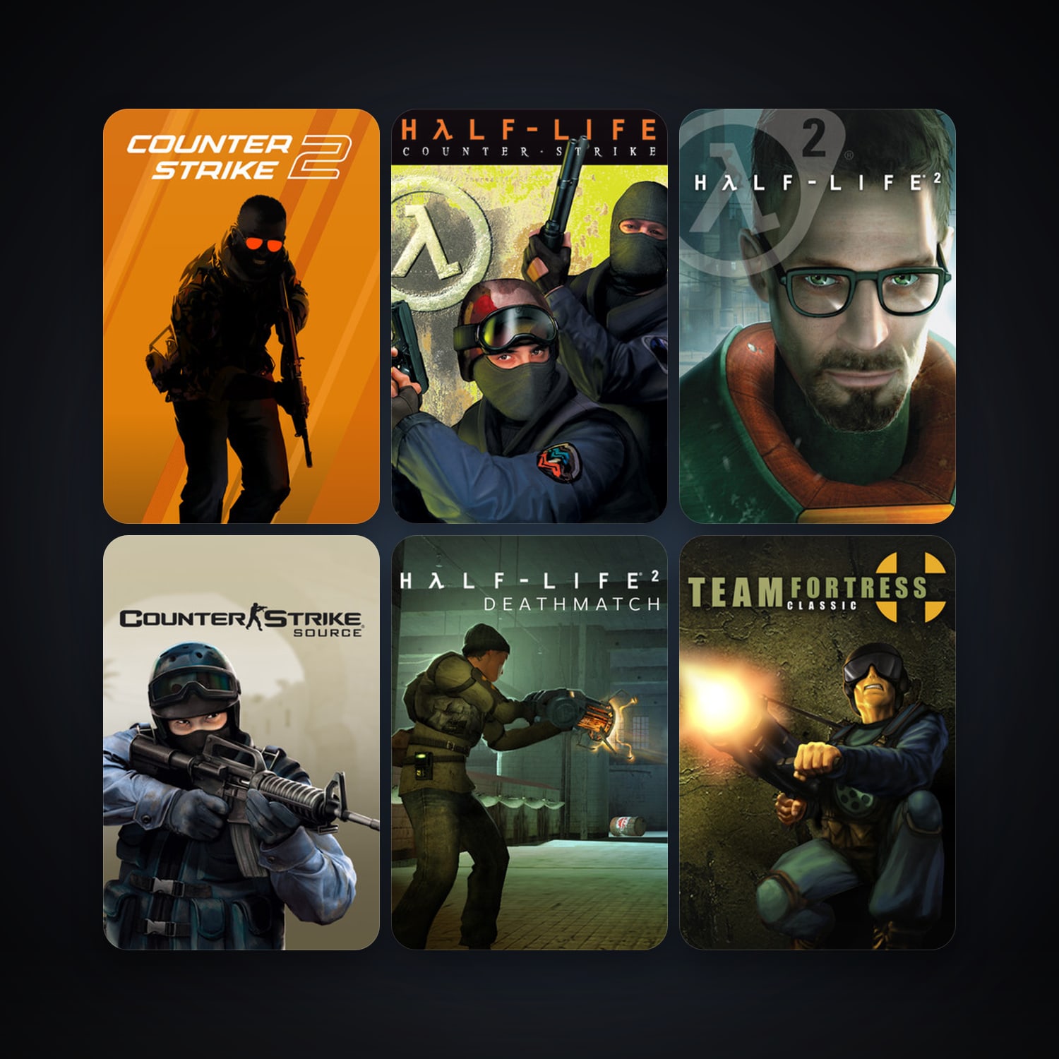 Counter-Strike + Team Fortress Classic, 15 games, Steam 11, clean — HabibiAccounts