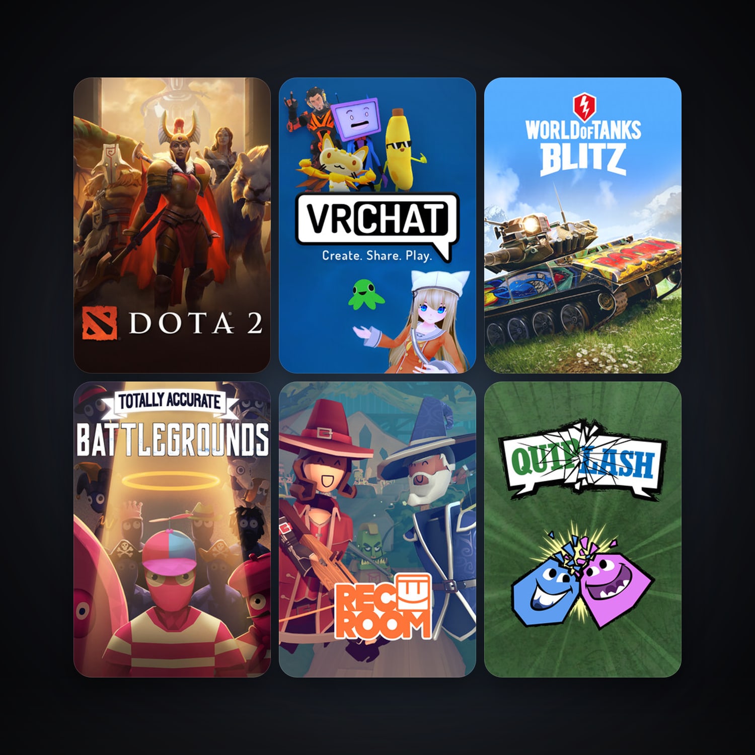 Dota 2 + Quiplash, 12 games, clean — HabibiAccounts