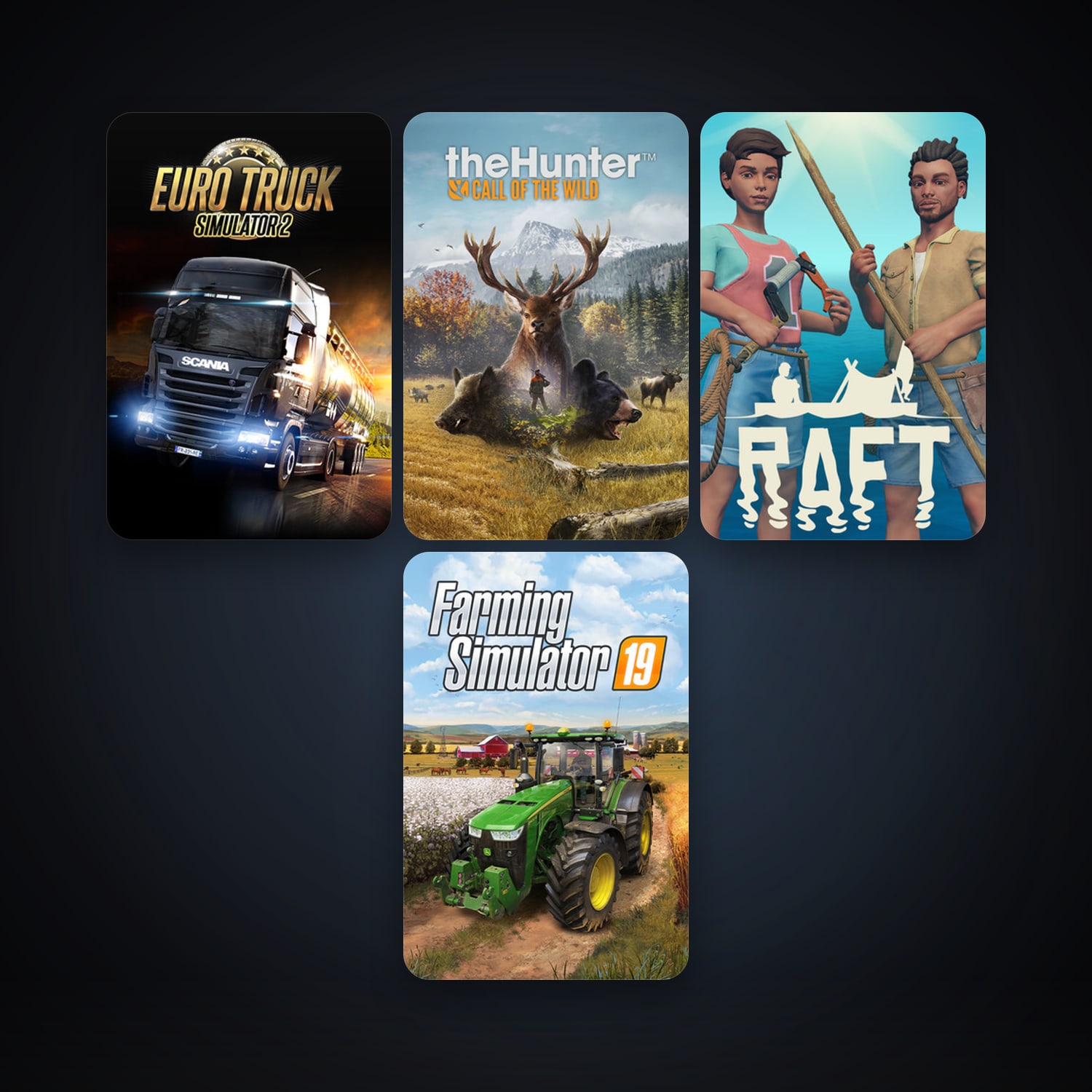 Steam account: Euro Truck Simulator 2 + theHunter: Call of the Wild, 7 games, clean — HabibiAccounts
