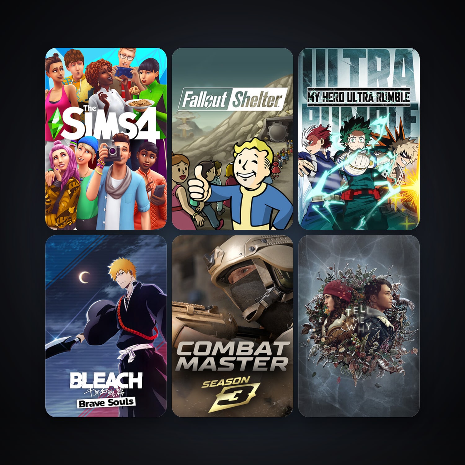 Fallout Shelter + Tell Me Why, 12 games, clean — HabibiAccounts