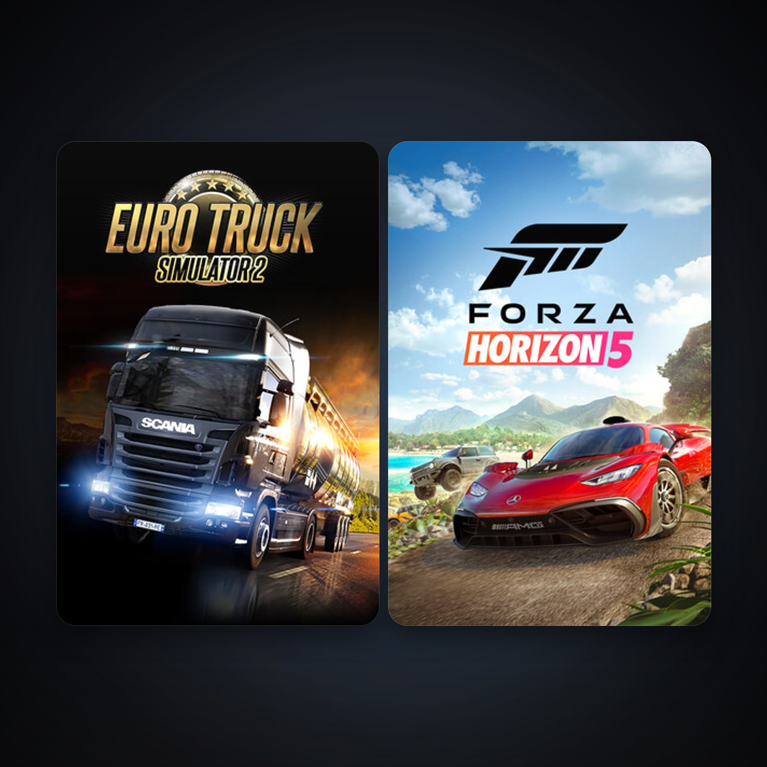 Euro Truck Simulator 2 + Forza Horizon 5, 2 games, clean — HabibiAccounts