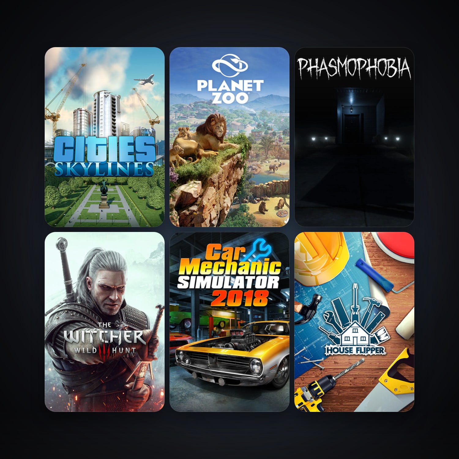 Cities: Skylines + The Witcher 3: Wild Hunt, 7 games, clean — HabibiAccounts