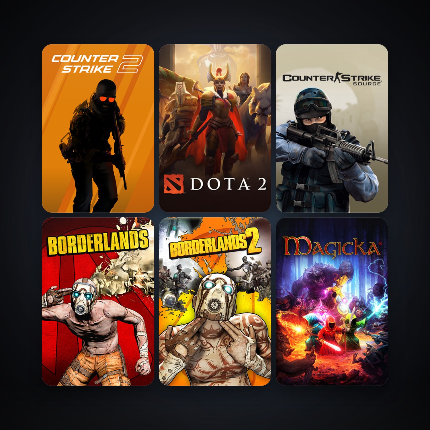 Counter-Strike: Source + Dota 2, 16 games, clean · 262897906 — HabibiAccounts