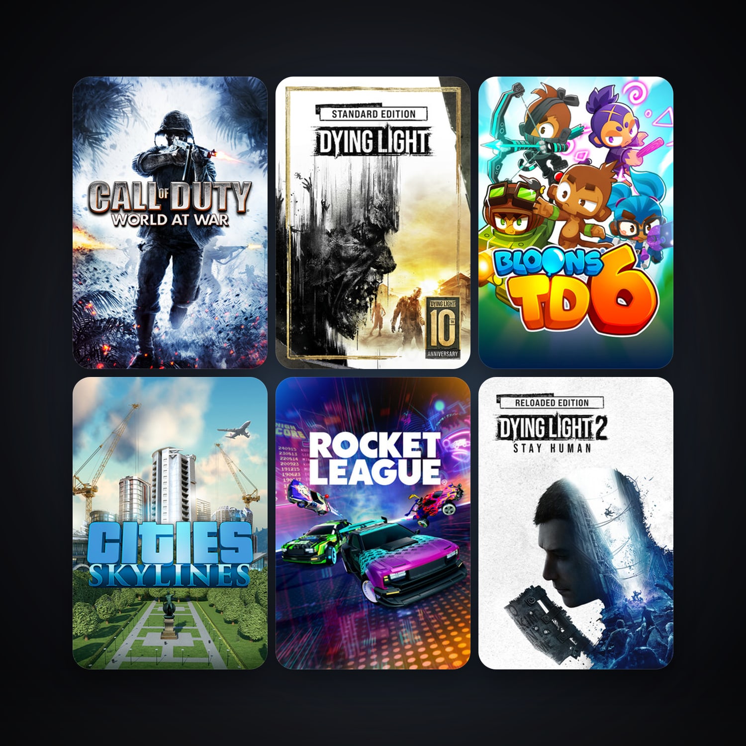 Call of Duty: World at War + Dying Light, 47 games, Steam 10, clean — HabibiAccounts