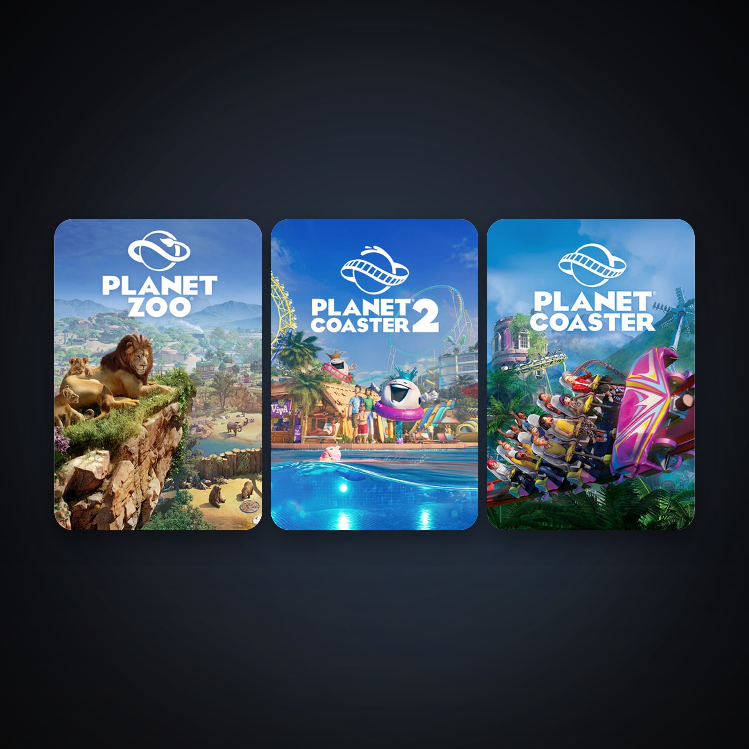 Planet Coaster + Planet Zoo, 3 games, clean — HabibiAccounts
