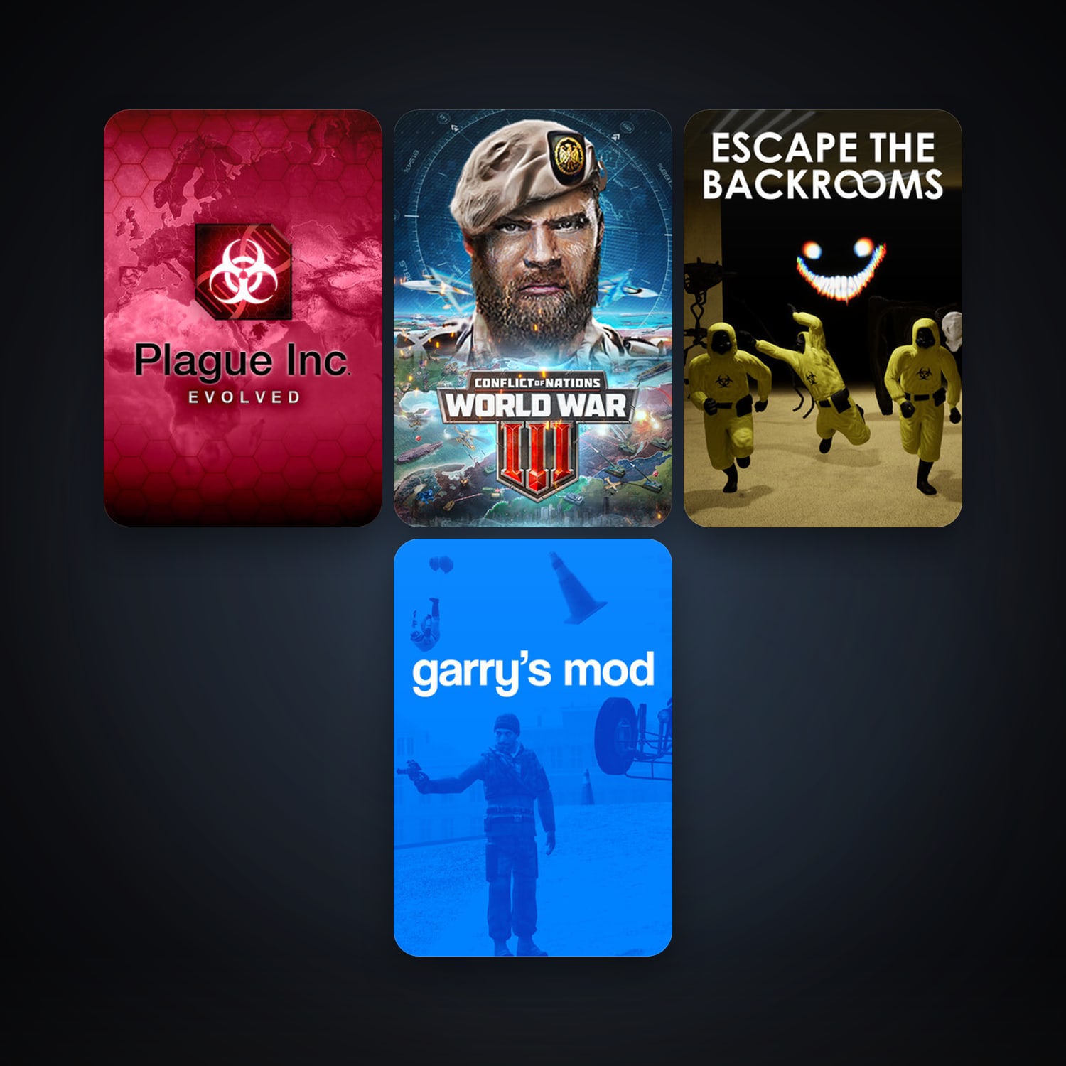 Garry's Mod + Plague Inc: Evolved, 10 games, clean — HabibiAccounts