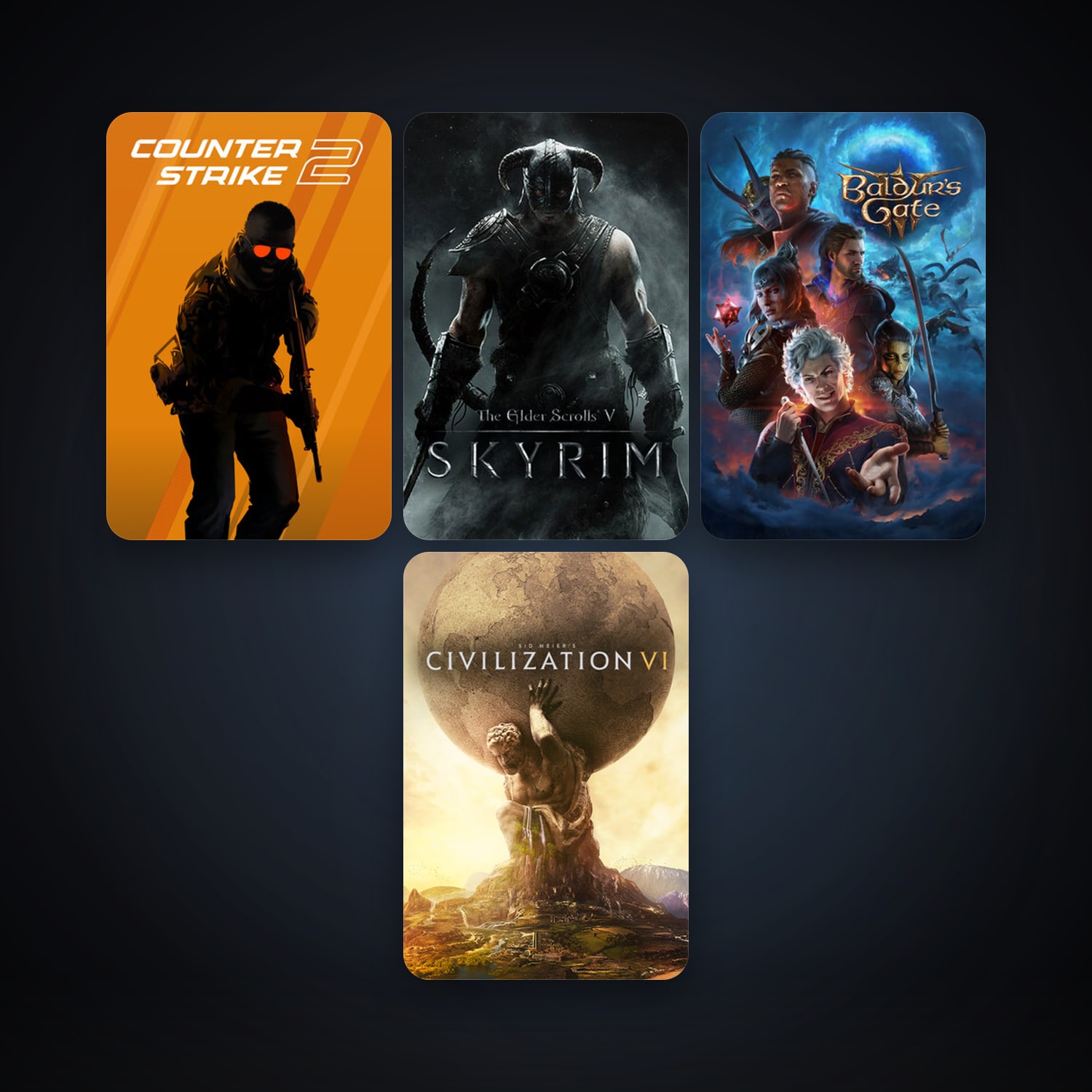 CS2 Prime + The Elder Scrolls V: Skyrim, 4 games, clean — HabibiAccounts