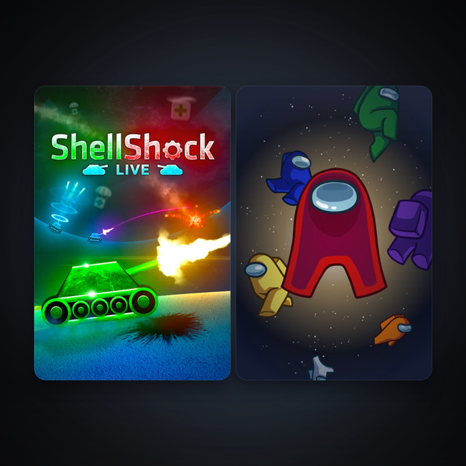 ShellShock Live + Among Us, 3 games, clean — HabibiAccounts