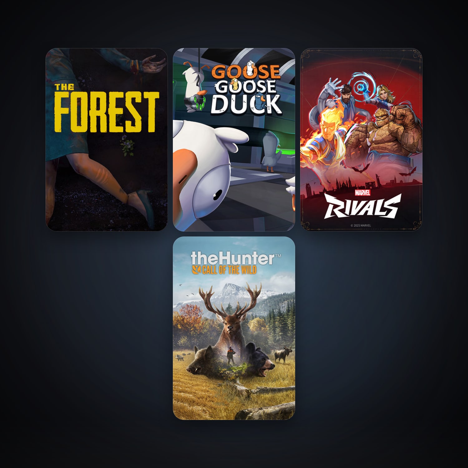 The Forest + theHunter: Call of the Wild, 5 games, clean — HabibiAccounts