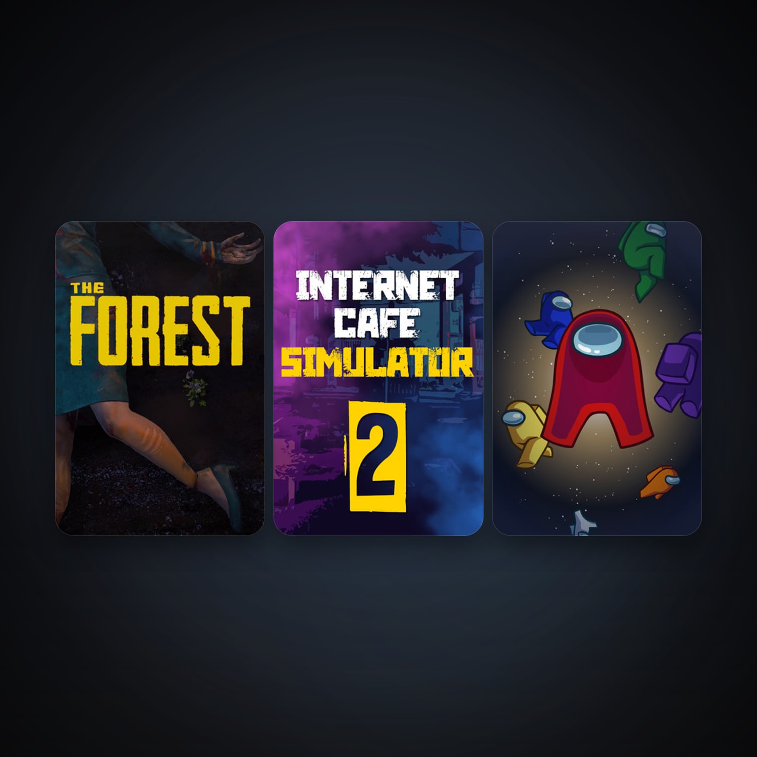 The Forest + Among Us, 4 games, clean — HabibiAccounts