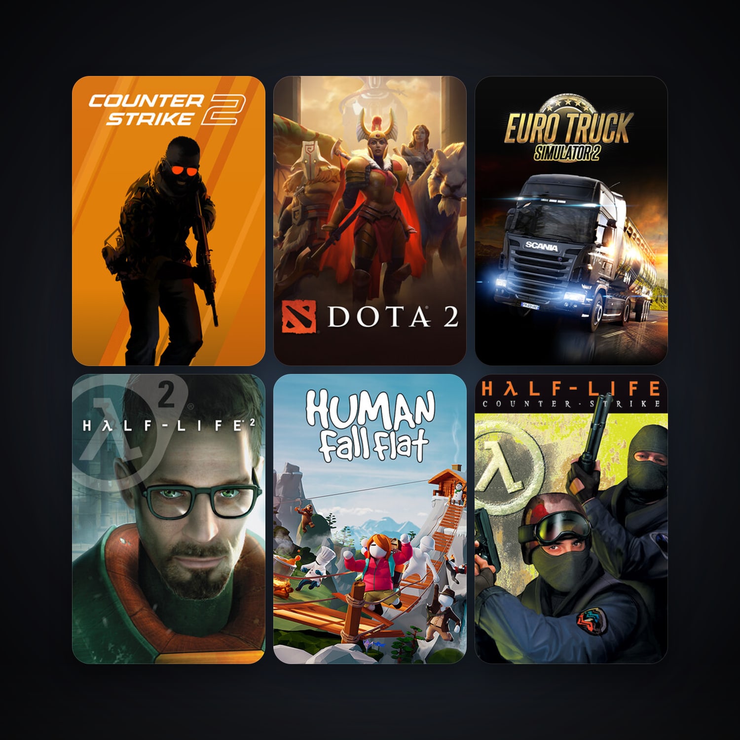 Counter-Strike + Half-Life 2, 67 games, Steam 28, clean — HabibiAccounts
