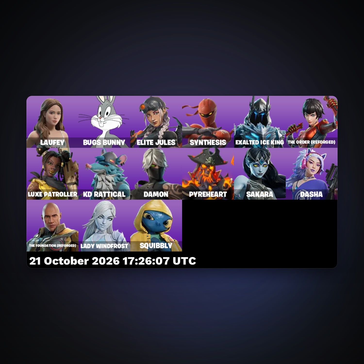 Fortnite account with Laufey & Bugs Bunny — 15 skins — 200 V-Bucks — lvl 784 — HabibiAccounts