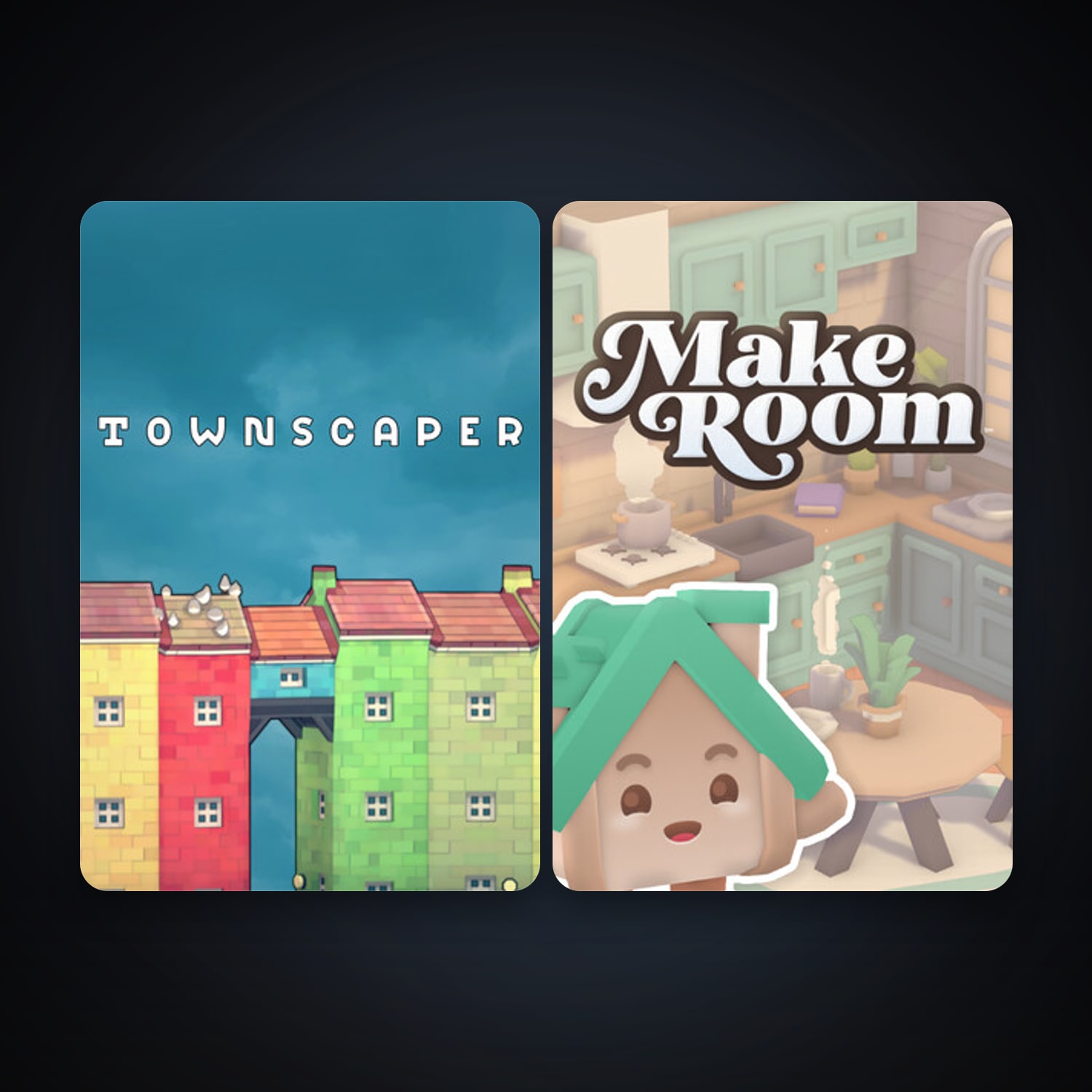 Townscaper + MakeRoom, 3 games, clean — HabibiAccounts