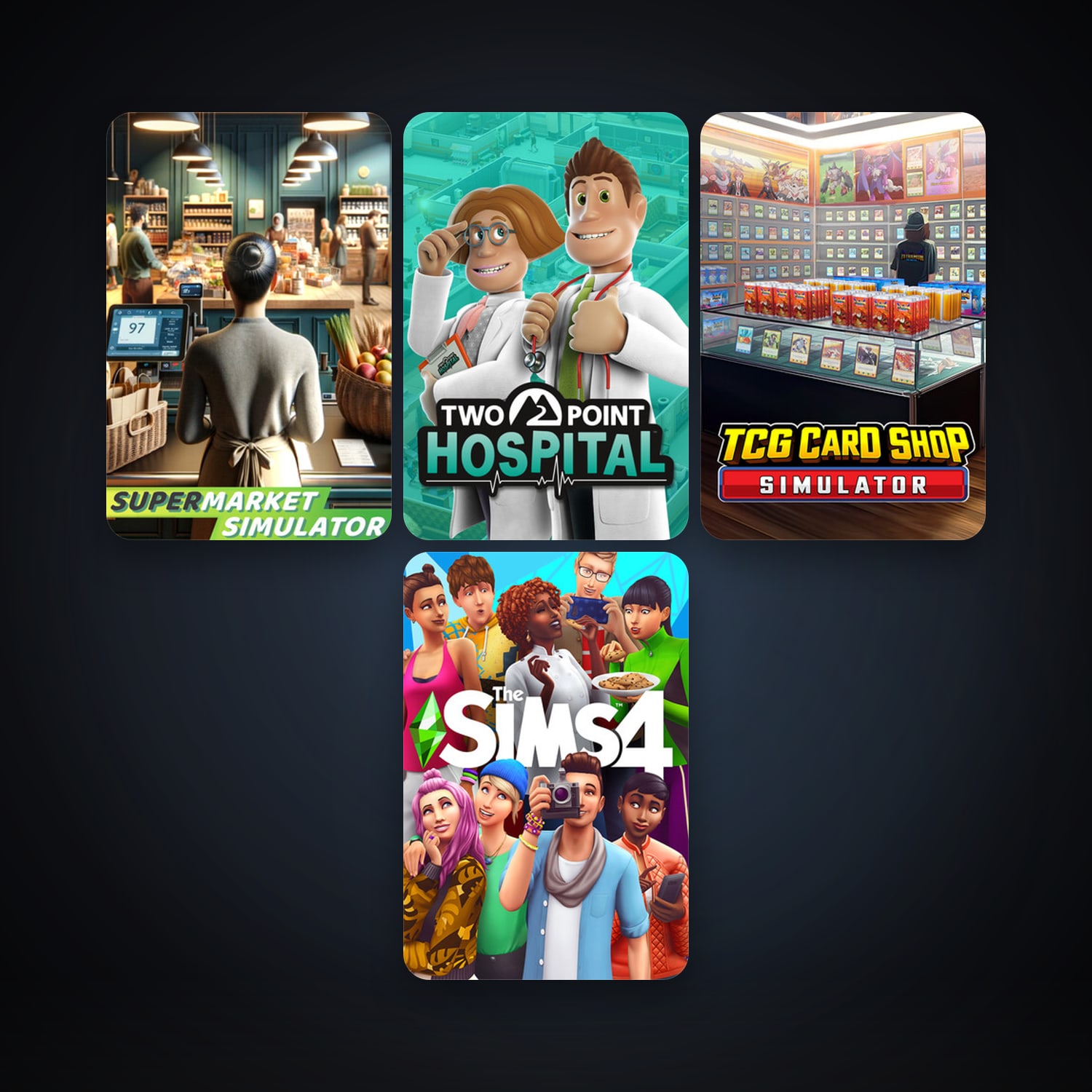 Two Point Hospital + The Sims 4, 7 games, clean — HabibiAccounts