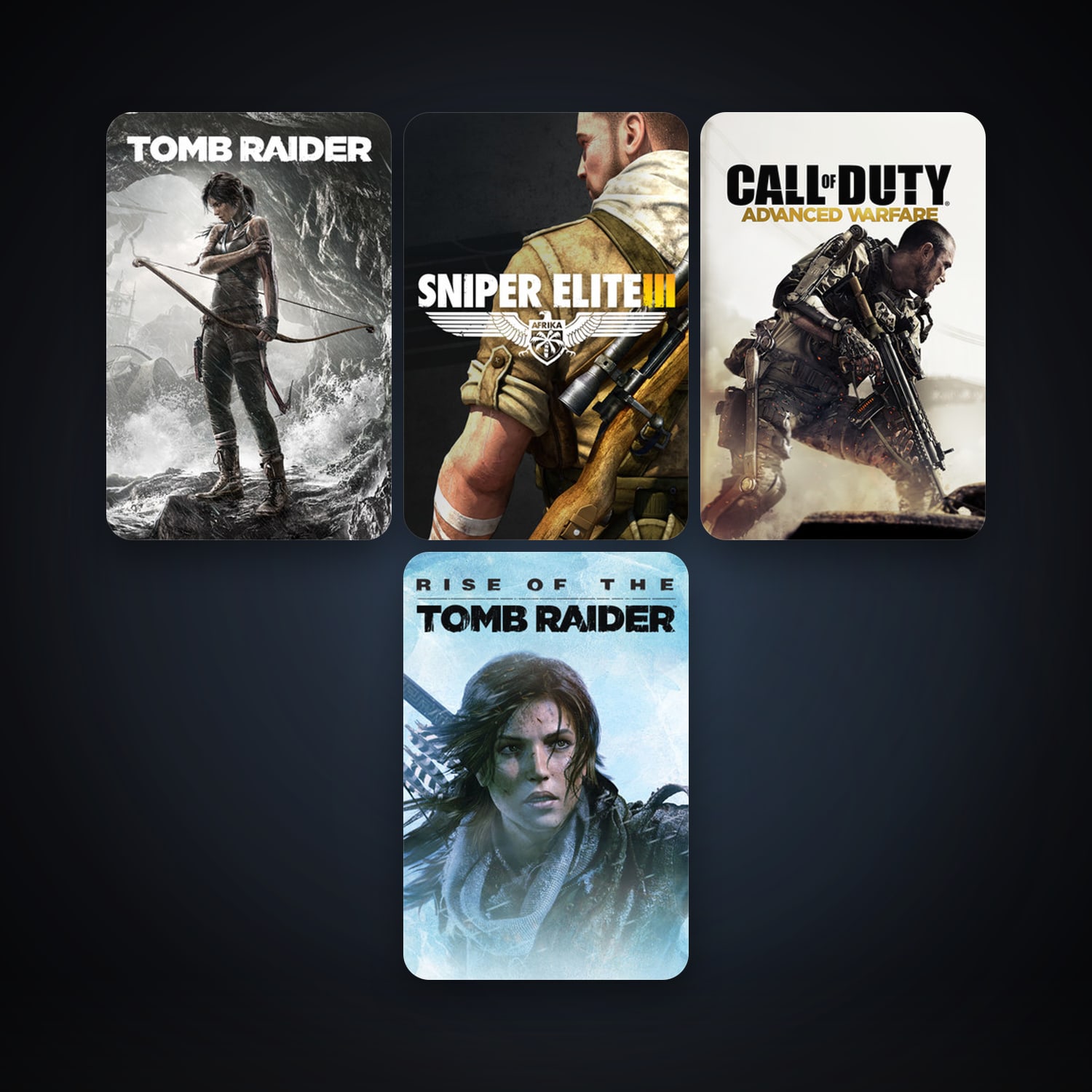 Tomb Raider + Call of Duty: Advanced Warfare, 7 games, clean — HabibiAccounts