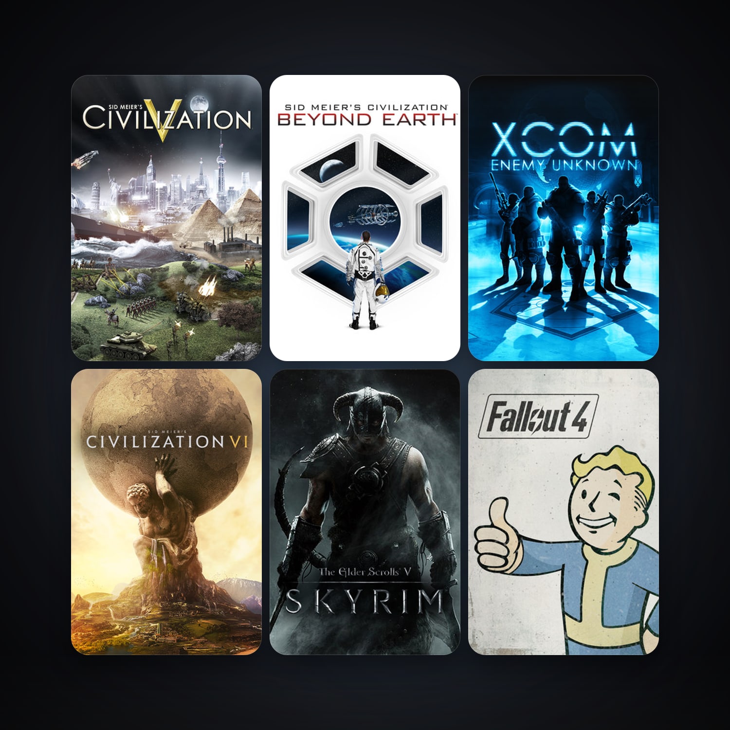 Sid Meier's Civilization V + Sid Meier's Civilization: Beyond Earth, 47 games, clean — HabibiAccounts