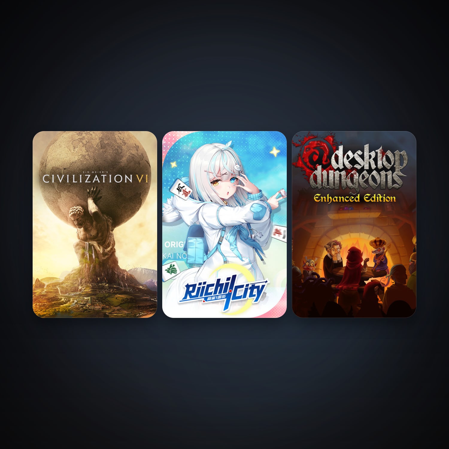Desktop Dungeons + Sid Meier's Civilization VI, 4 games, clean — HabibiAccounts