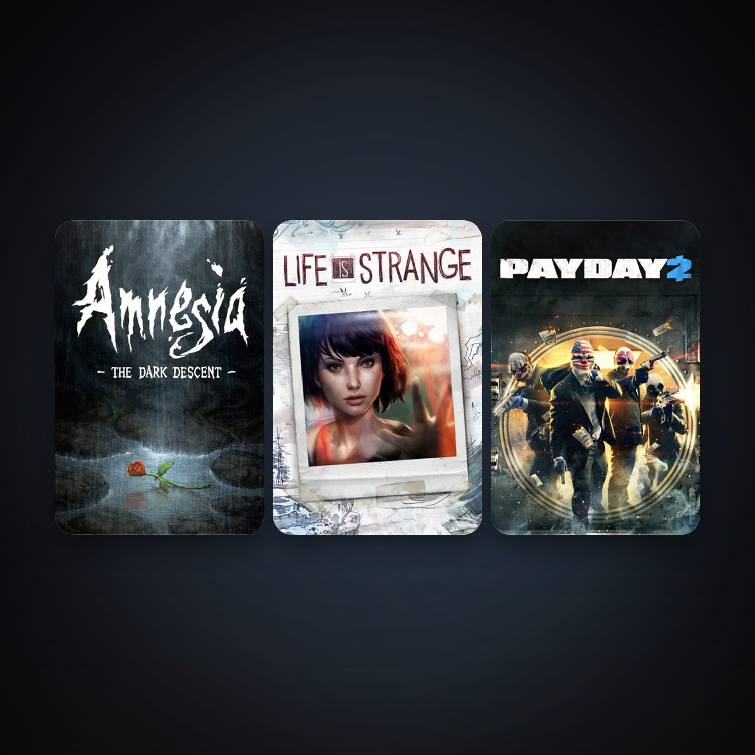 Amnesia: The Dark Descent + PAYDAY 2, 8 games, clean — HabibiAccounts