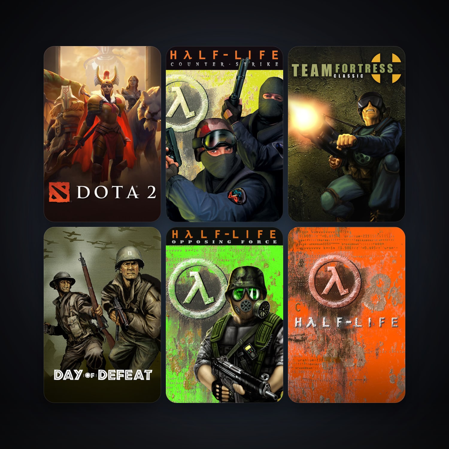 Counter-Strike + Team Fortress Classic, 9 games, Steam 10, clean — HabibiAccounts
