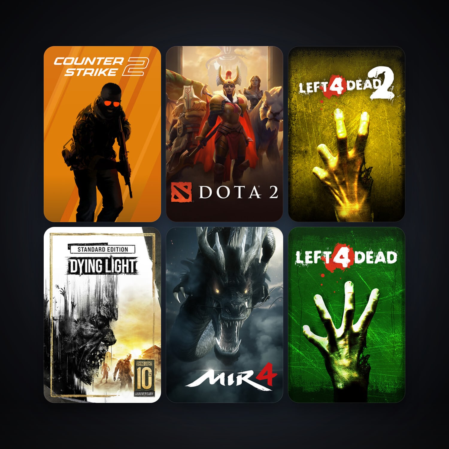 Left 4 Dead + Left 4 Dead 2, 13 games, Steam 11, clean — HabibiAccounts