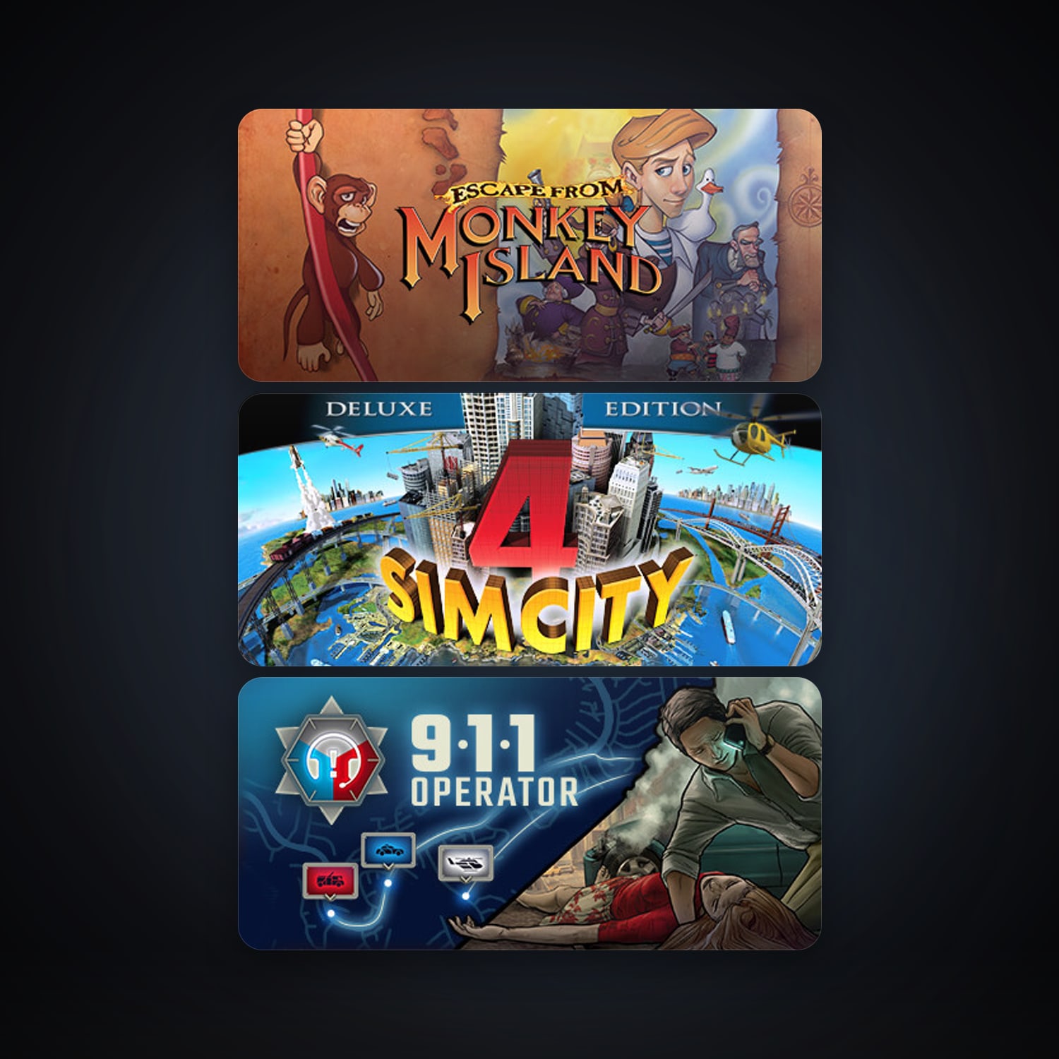 SimCity 4 Deluxe Edition + 911 Operator, 4 games, clean — HabibiAccounts