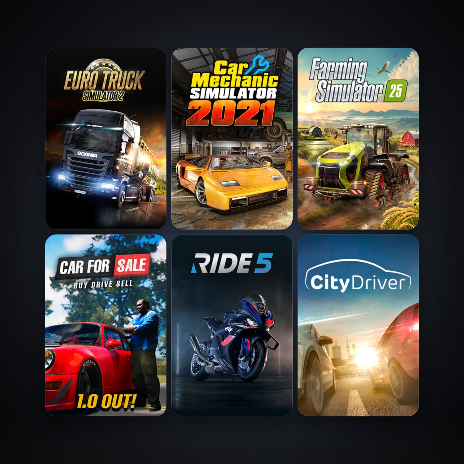 Euro Truck Simulator 2 + Assetto Corsa, 12 games, clean — HabibiAccounts
