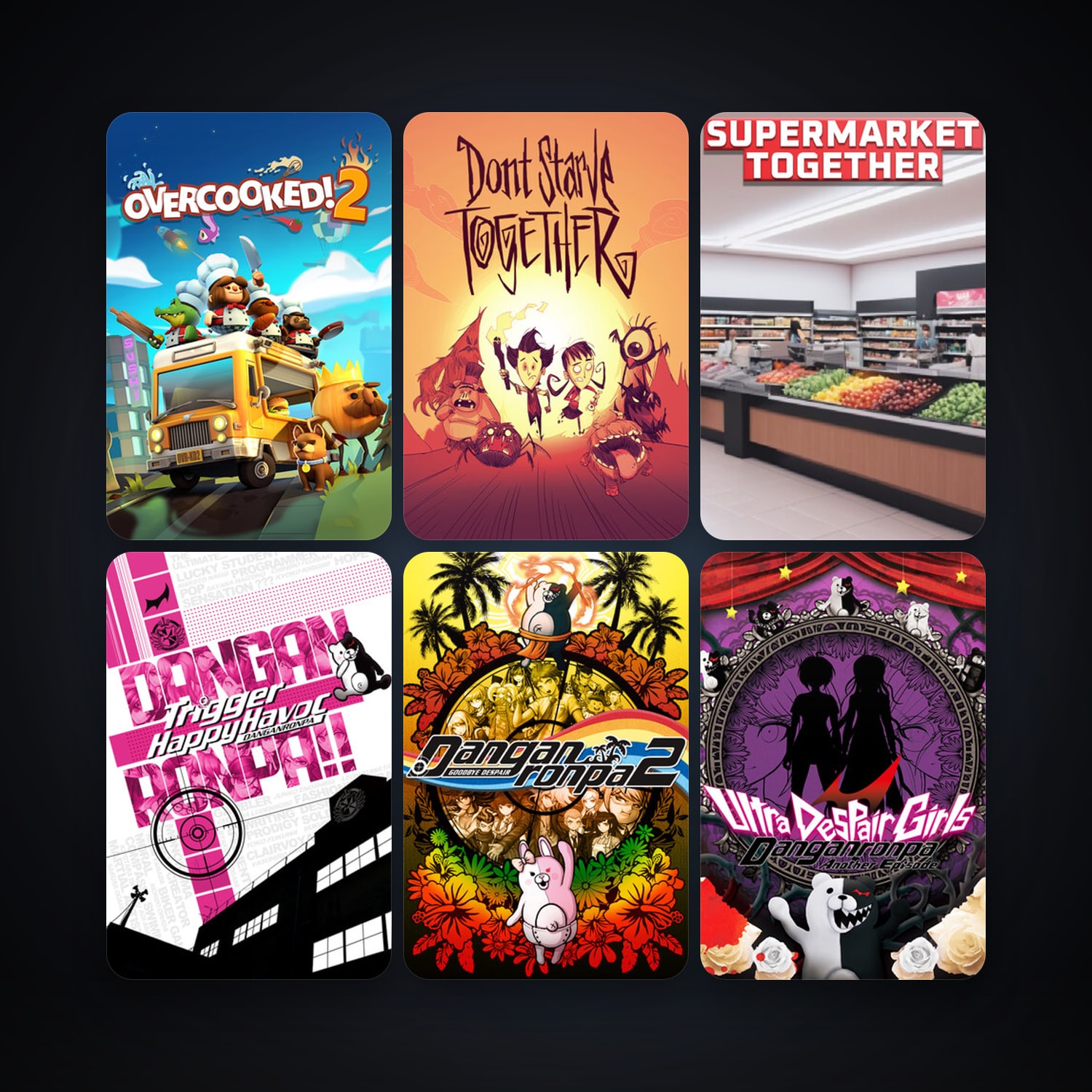 Don't Starve Together + Danganronpa: Trigger Happy Havoc, 9 games, clean — HabibiAccounts